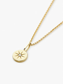 Star Charm Pendant | 10K Solid Gold | 0.05 CTW White Sapphire