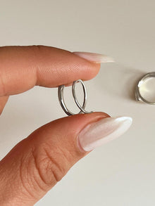 Harley Double Hoop Earrings | Sterling Silver