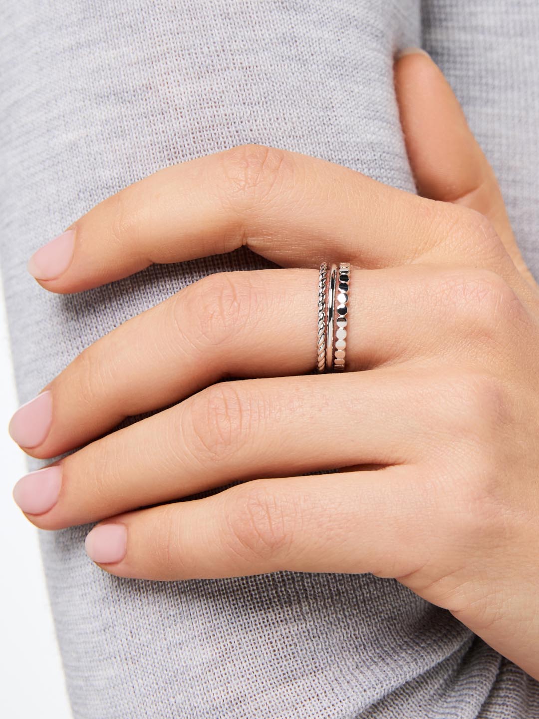 Adrianna Ring Set | Rhodium on Brass