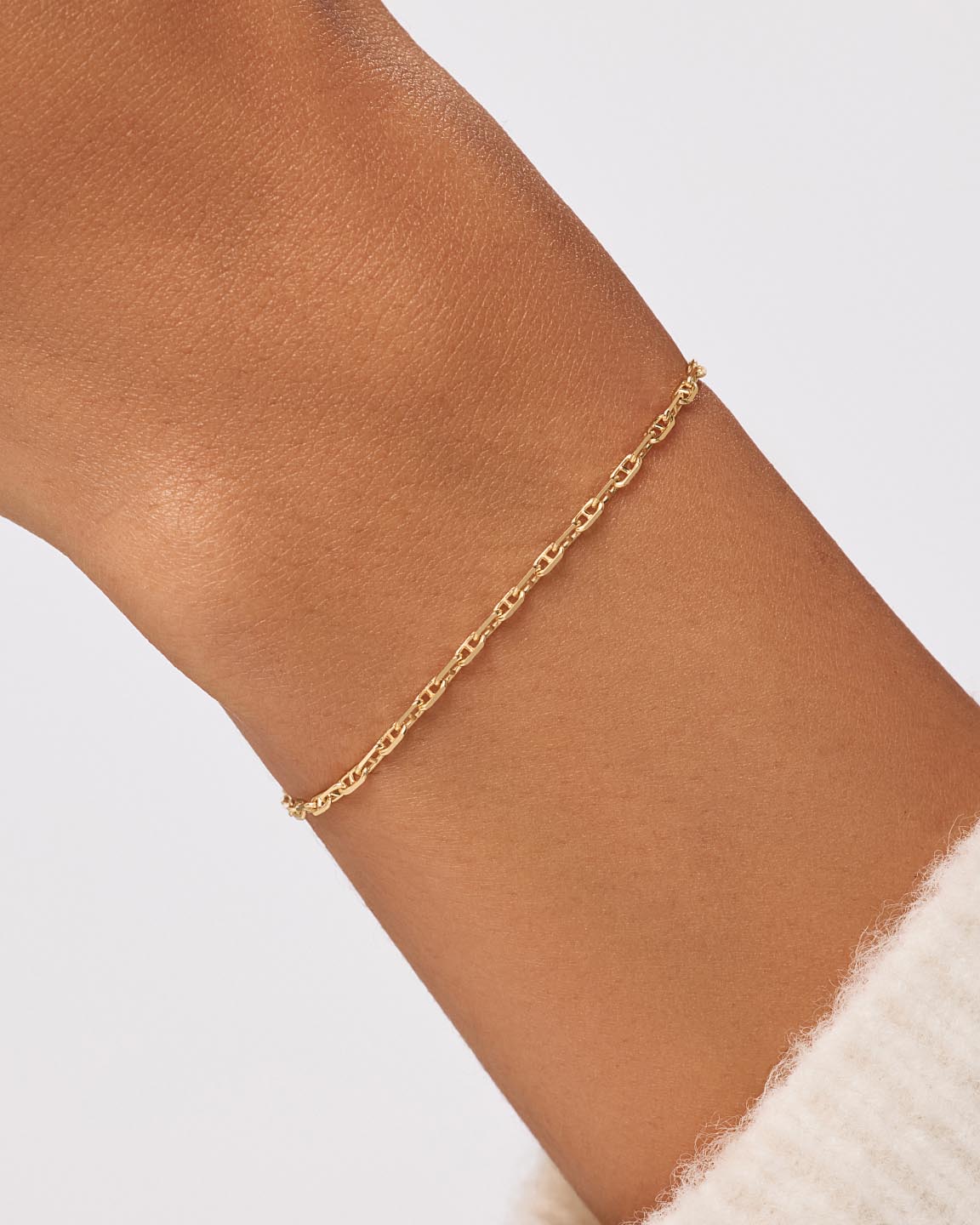 Mini Anchor Chain Bracelet | 10K Solid Gold