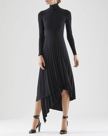 Halston | Liv Jersey Pleat Dress | Black