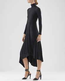 Halston | Liv Jersey Pleat Dress | Black