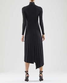 Halston | Liv Jersey Pleat Dress | Black