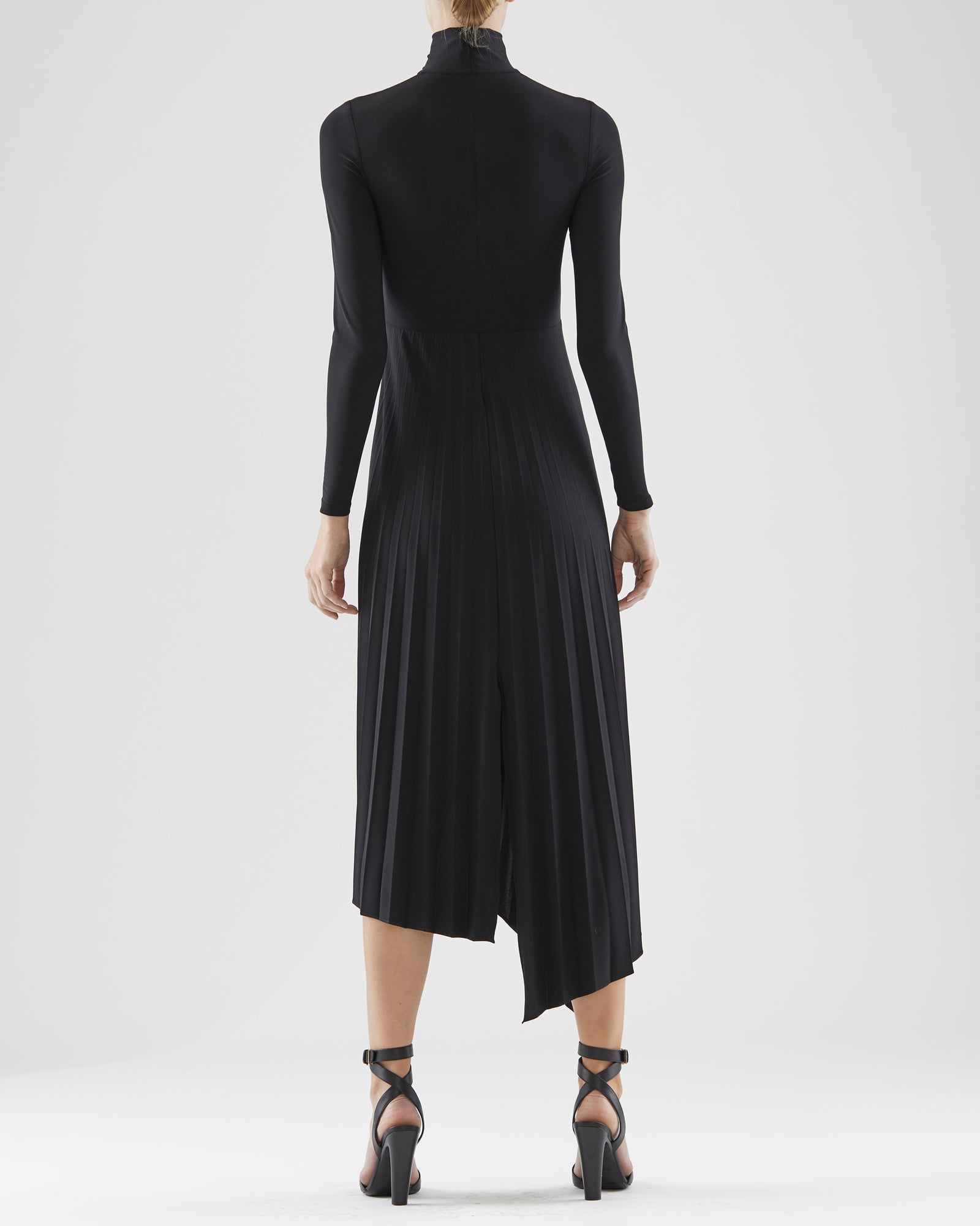 Halston | Liv Jersey Pleat Dress | Black