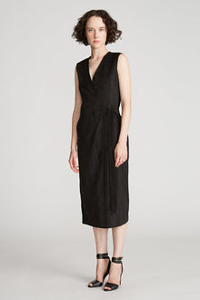 Halston | Paulina Dress In Ultrasuede | Black