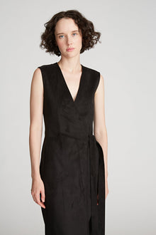 Halston | Paulina Dress In Ultrasuede | Black