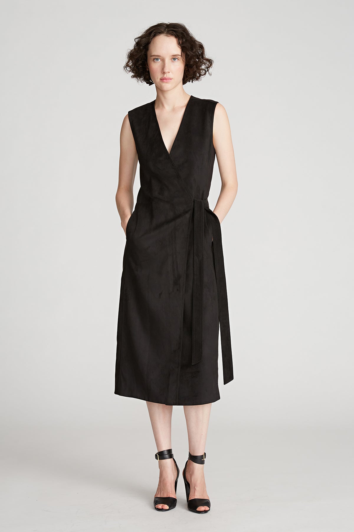 Halston | Paulina Dress In Ultrasuede | Black