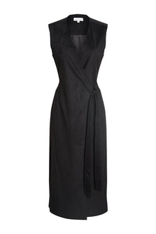 Halston | Paulina Dress In Ultrasuede | Black