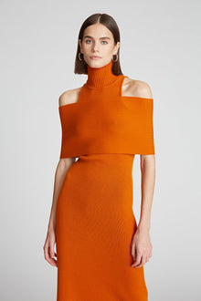 Halston | Ensley Dress In Wool And Cashmere | Amber