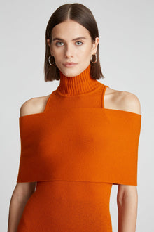 Halston | Ensley Dress In Wool And Cashmere | Amber