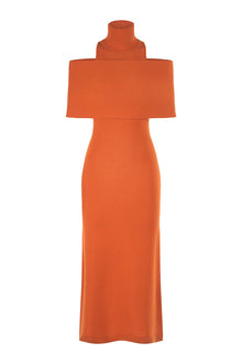 Halston | Ensley Dress In Wool And Cashmere | Amber