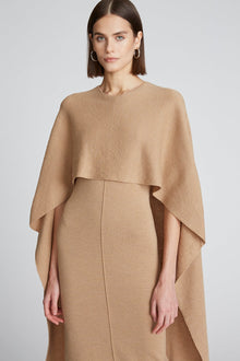 Halston | Amal Dress In Merino Wool | Light Camel