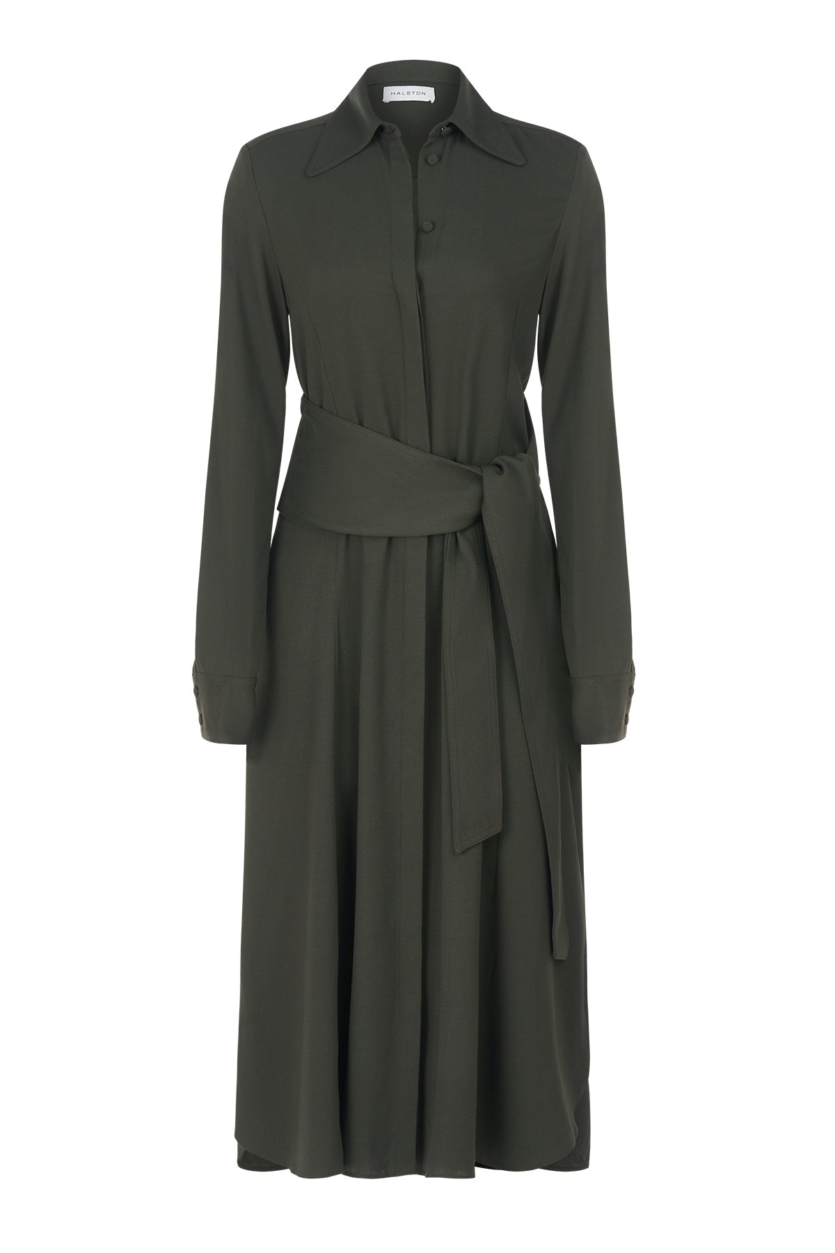 Halston | Kori Dress In Viscose Wool | Forest