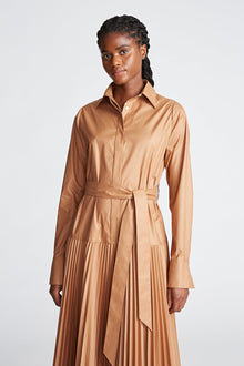 Halston | Raina Dress In Cotton Sateen | Cedar