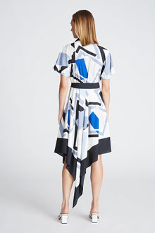 Halston | Hadley Dress In Crepe De Chine | Geometric Print
