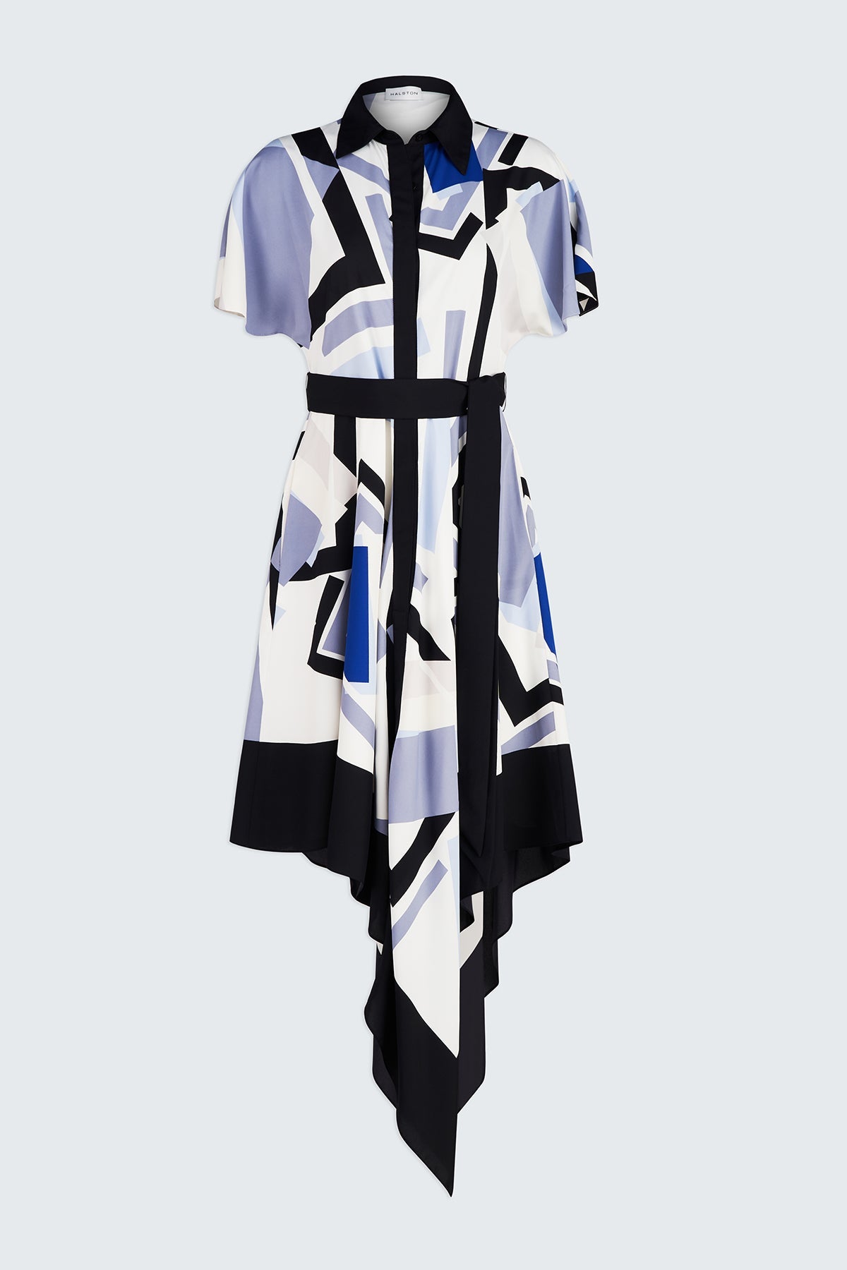 Halston | Hadley Dress In Crepe De Chine | Geometric Print