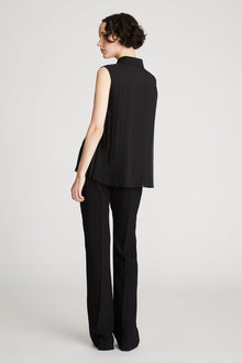 Halston | Zerena Top In Pleated Cdc | Black