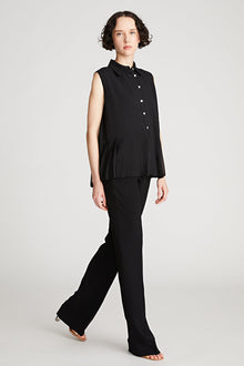 Halston | Zerena Top In Pleated Cdc | Black