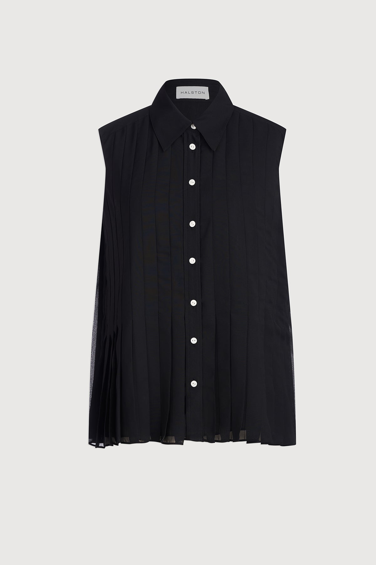 Halston | Zerena Top In Pleated Cdc | Black