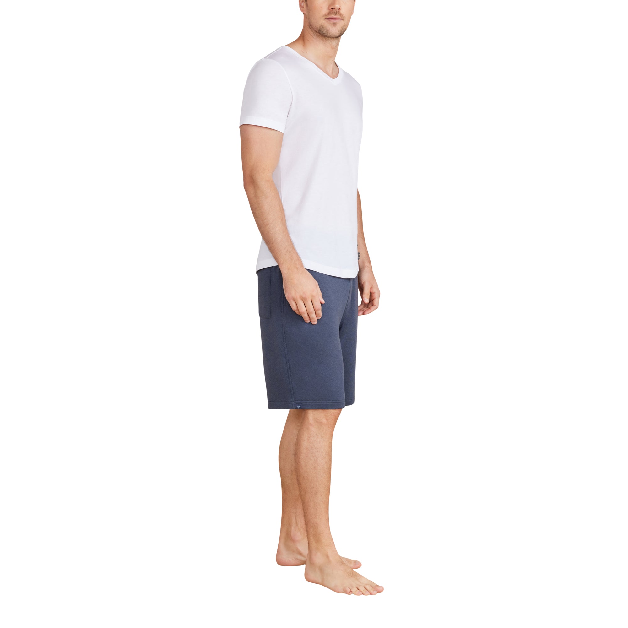 Malibu Collection Men's Washed Jersey Short Sleeve V-Neck | White