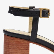 Lucia Block Heel Sandal Black Women's Leather Sandal Nisolo