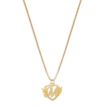 flower initial letter pendant necklace