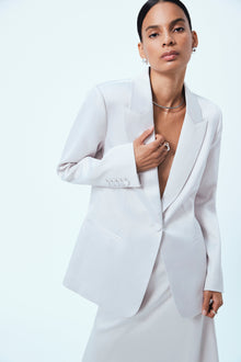 Satin Blazer White Sand