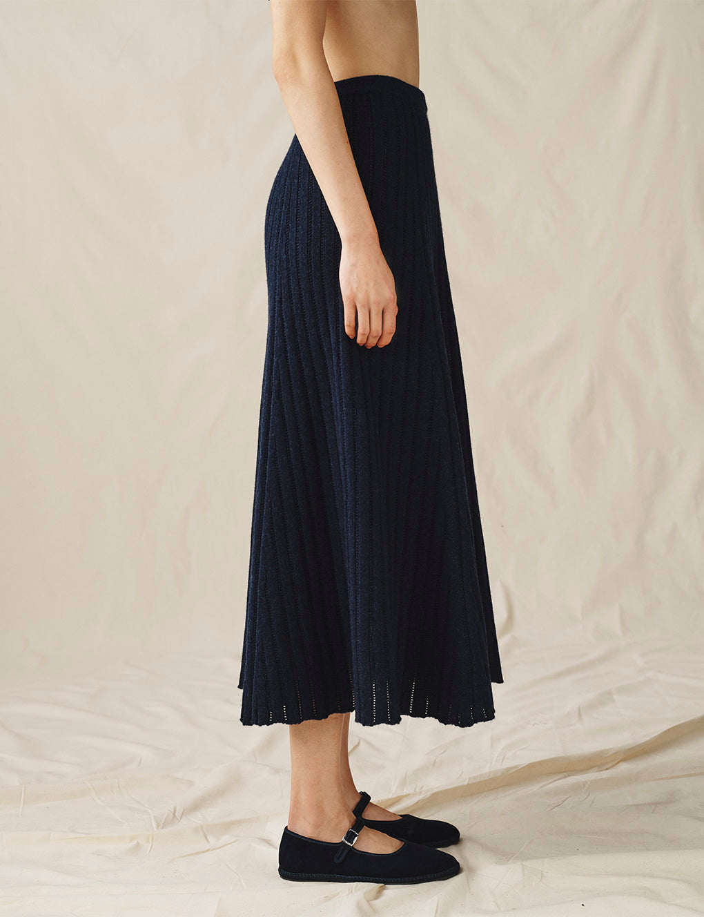 Womens | The Knit Skirt | Navy Melange