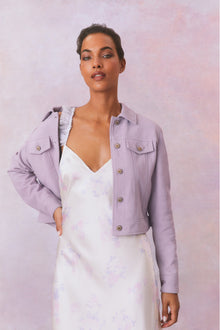 Womens | Seattle Leather Pastel Jacket | Lilac