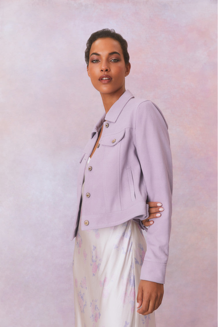 Womens | Seattle Leather Pastel Jacket | Lilac