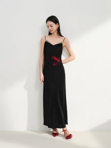 Silk Velvet Dress | Black