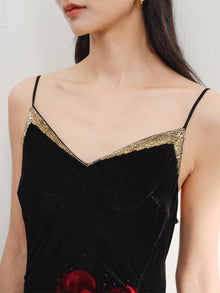 Silk Velvet Dress | Black