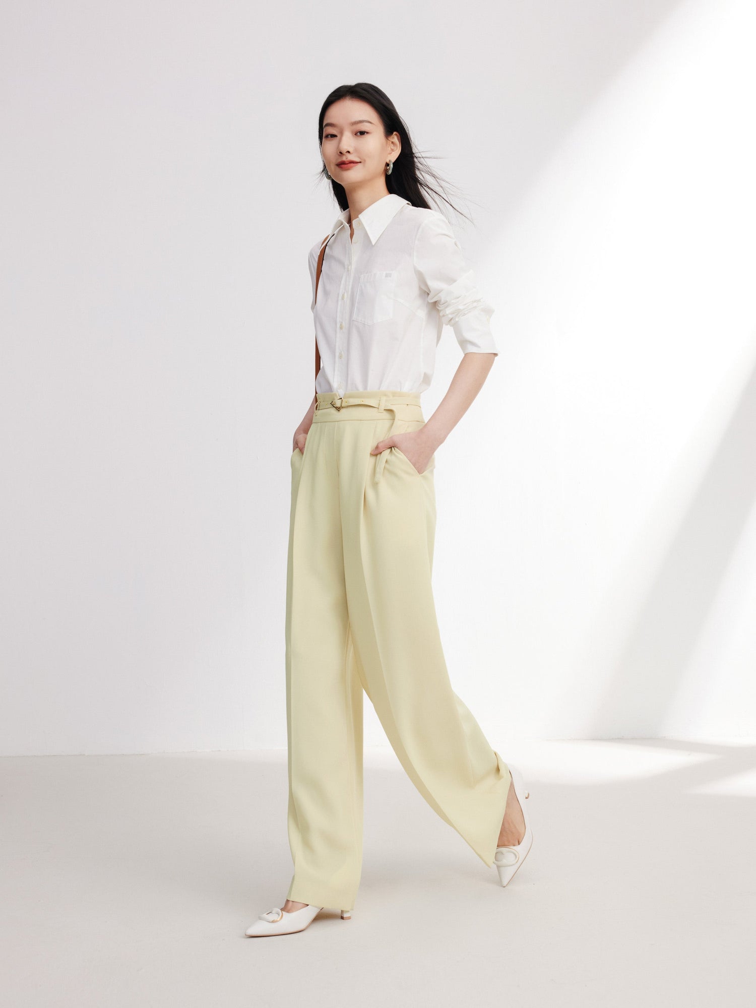Acetate Commuter Relaxed-Fit Wide-Leg Pants | Green