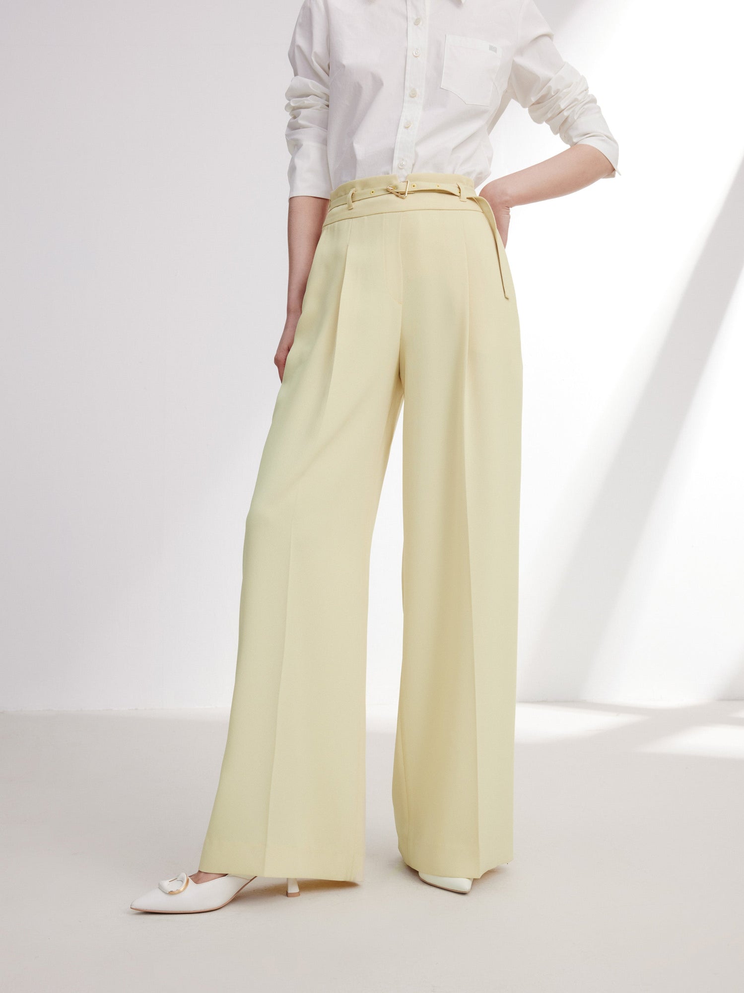 Acetate Commuter Relaxed-Fit Wide-Leg Pants | Green