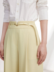 Acetate Commuter Relaxed-Fit Wide-Leg Pants | Green