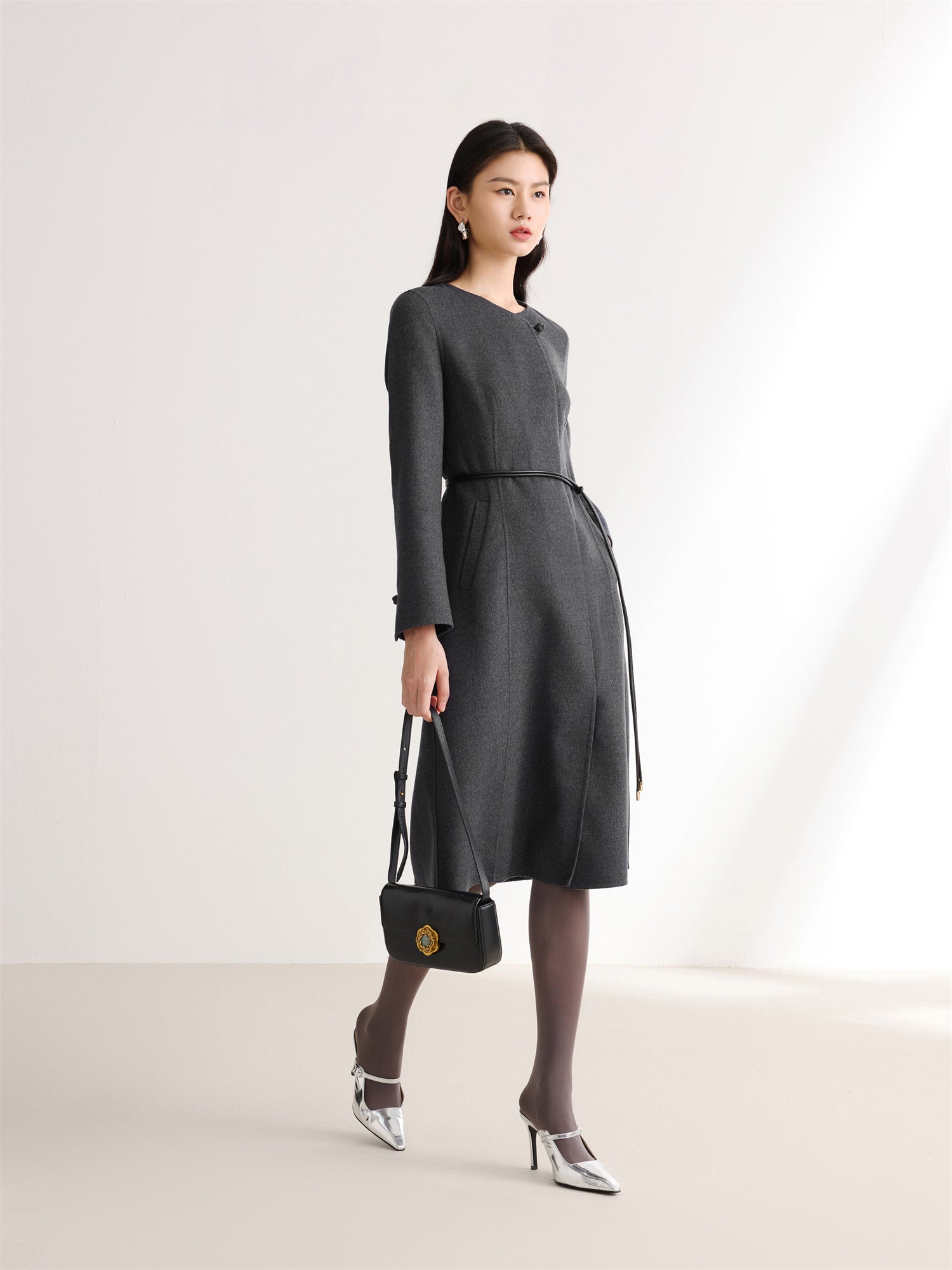 Double-Sided Wool Coat | Grey