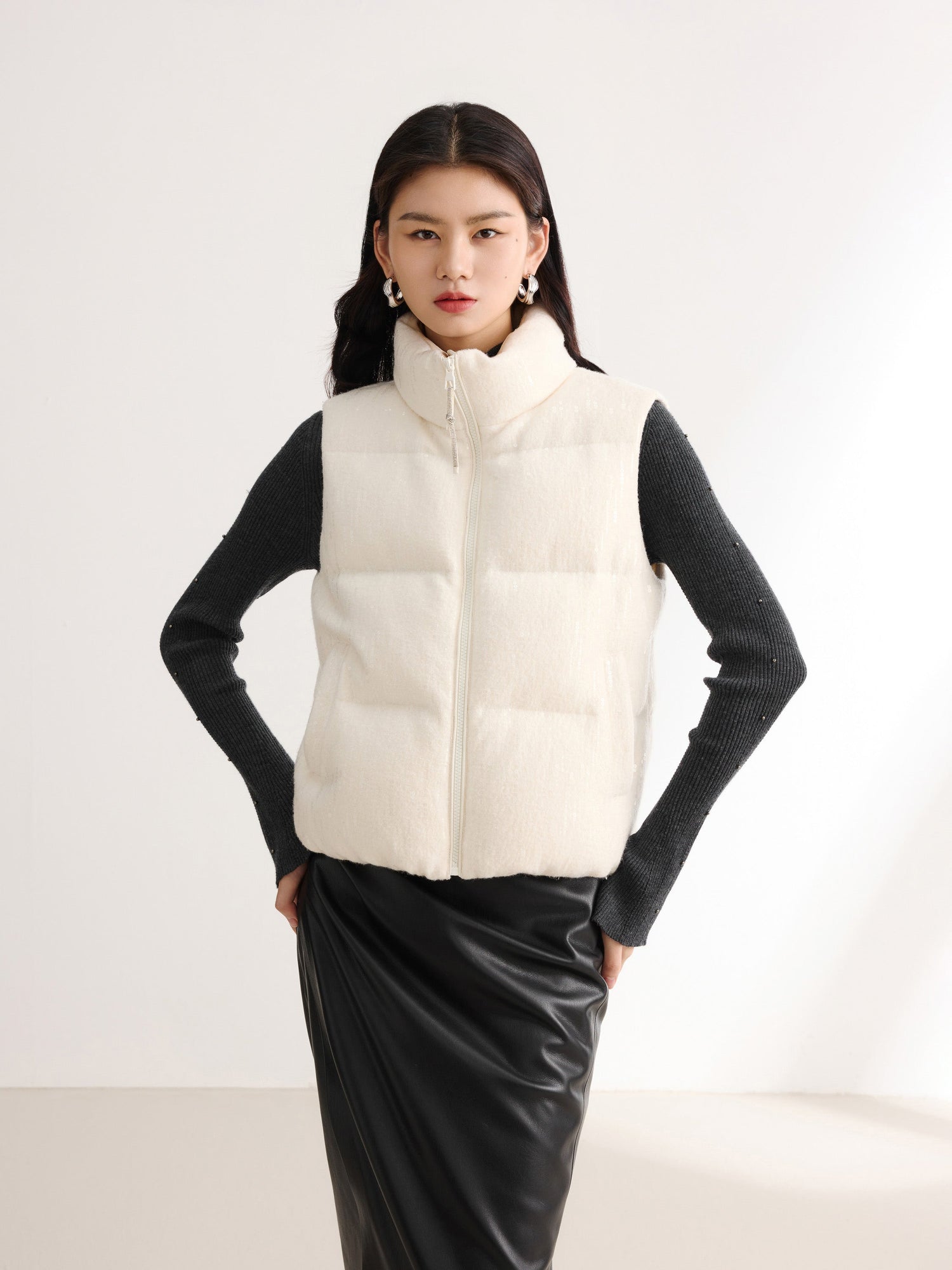 Contrast Sleeve Hoodie | Cream