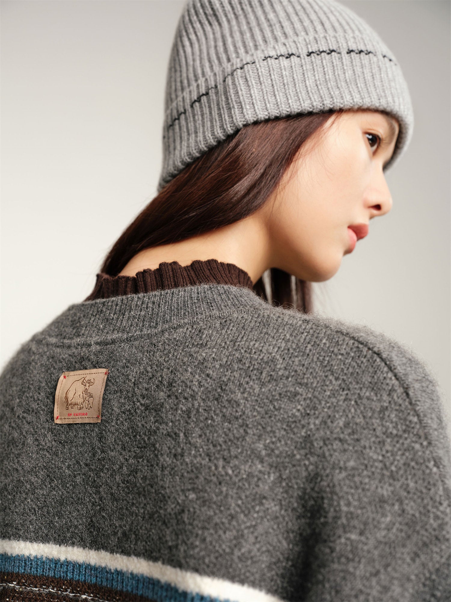 Knit Round Neck Pullover | Grey