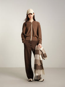 Yak Wool Zippered Hoodie | Brown