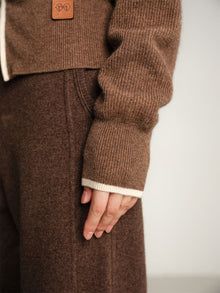 Yak Wool Zippered Hoodie | Brown
