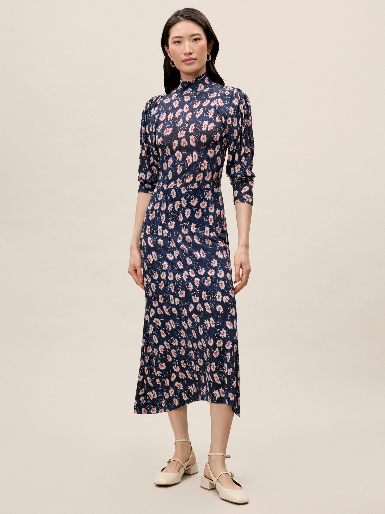 Long Sleeve Turtleneck Dress | Black Combo