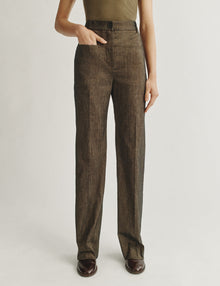 Womens | The Drop-Pocket Trousers in Striated Cotton | Oak