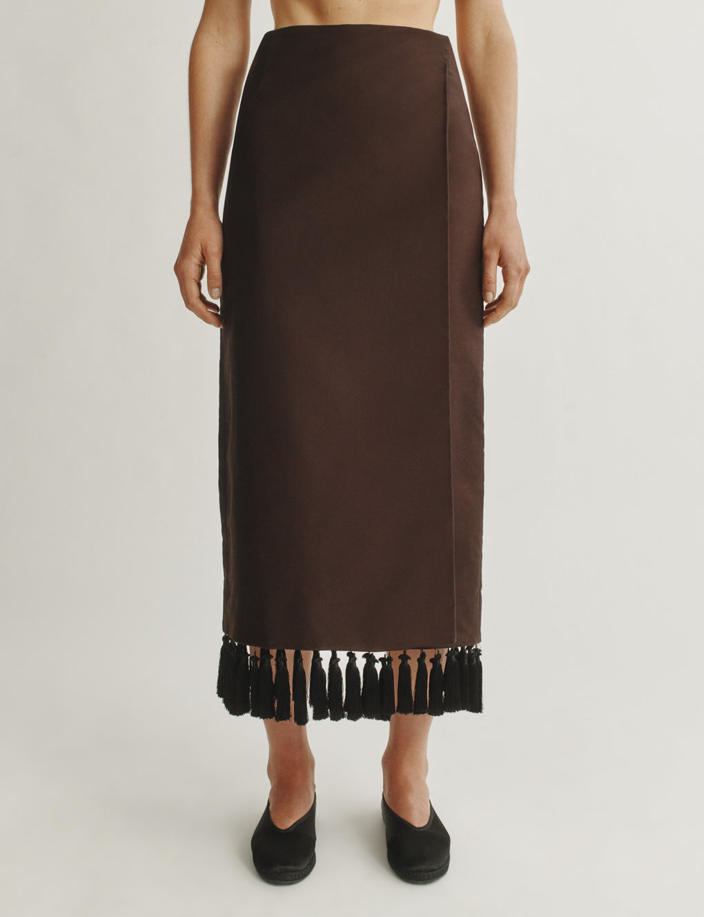 Womens | The Cadence Skirt in Cotton Sateen | Espresso