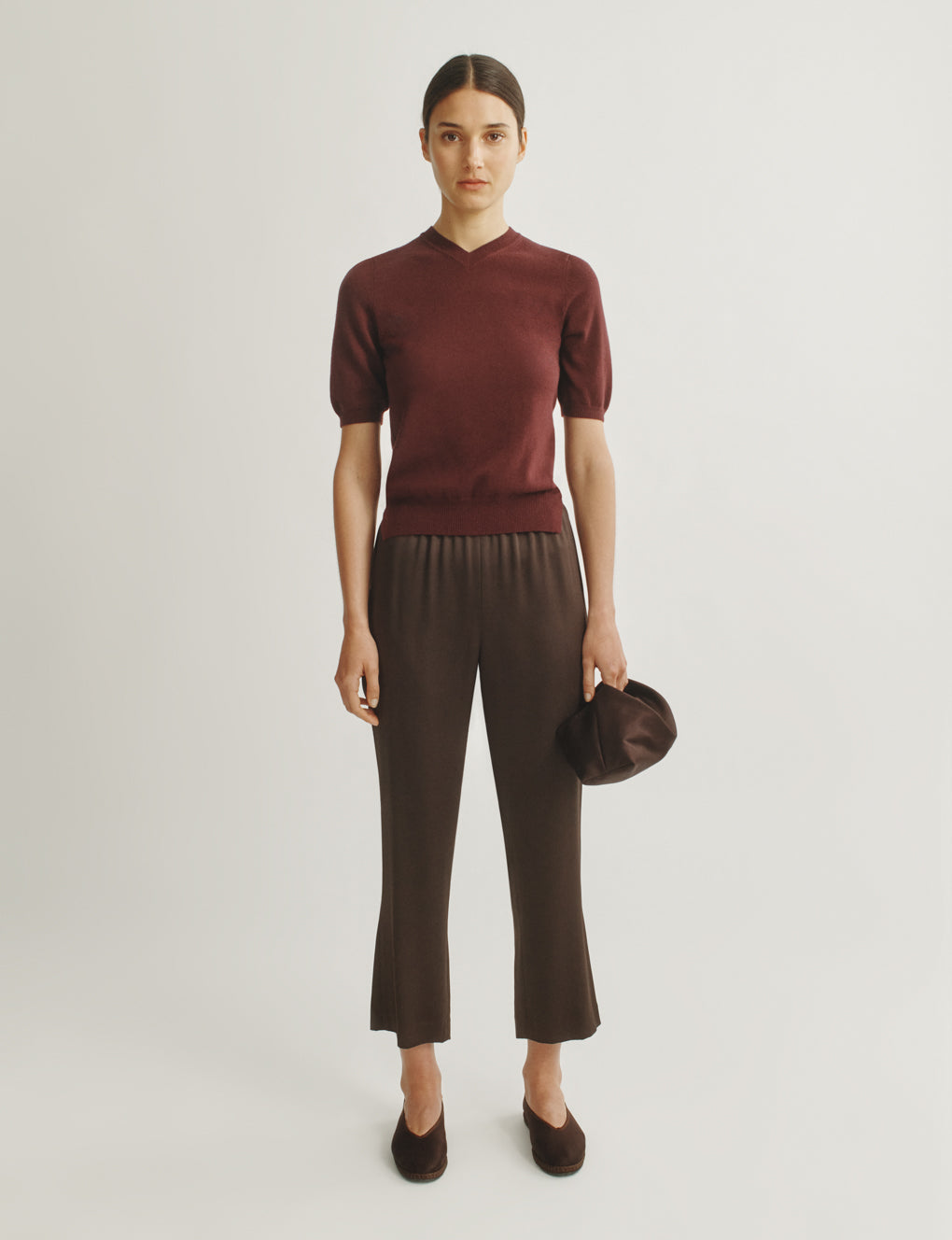 Womens | The Dez Sweater in Wool and Cashmere | Dark Wine