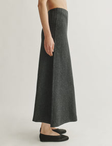 Womens | The Knit Corset Skirt in Wool-Silk Melange | Anthracite