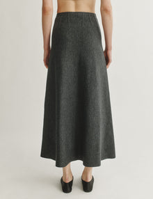 Womens | The Knit Corset Skirt in Wool-Silk Melange | Anthracite