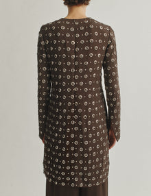 Womens | The Tunic in Embroidered Crepe | Espresso
