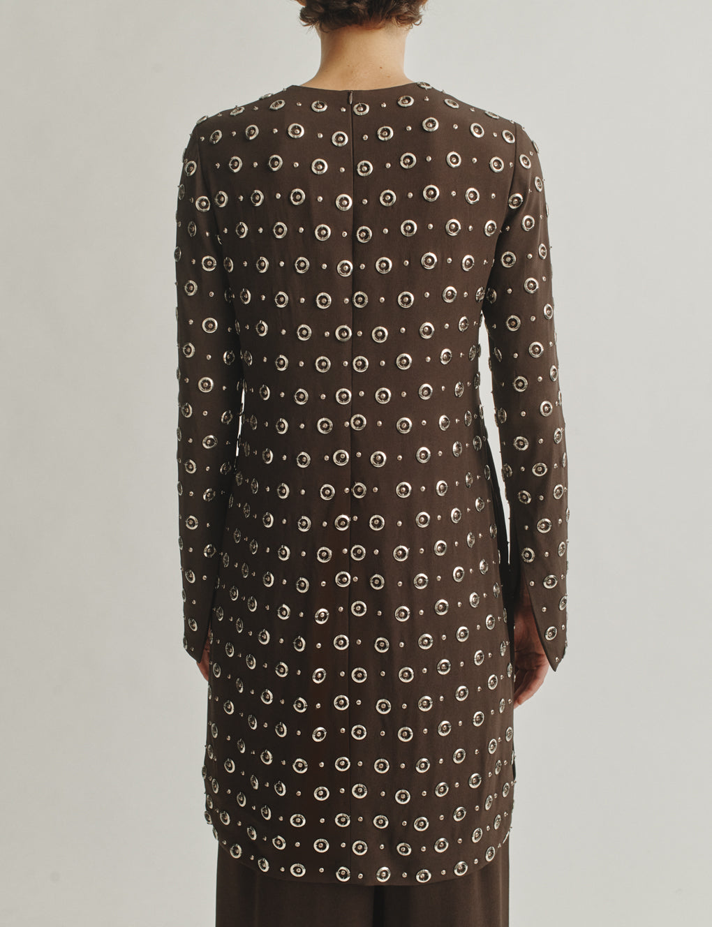 Womens | The Tunic in Embroidered Crepe | Espresso