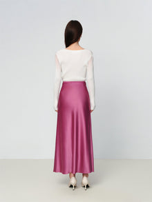 Iridescent Bias-Cut Acetate Skirt | Purple
