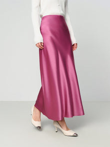 Iridescent Bias-Cut Acetate Skirt | Purple